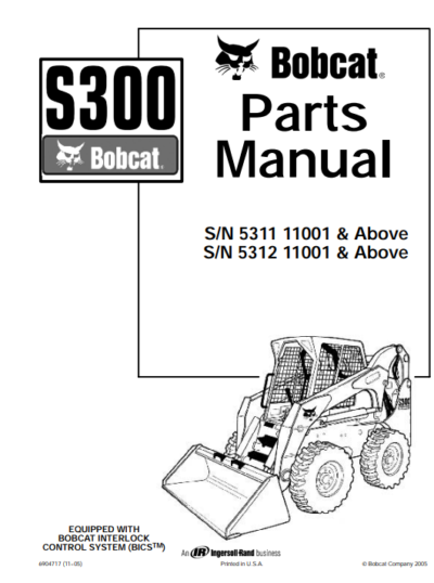 bobcat s300 parts manual pdf