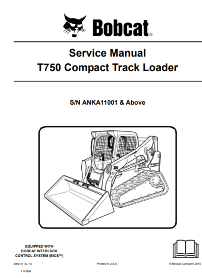 bobcat t750 service manual pdf