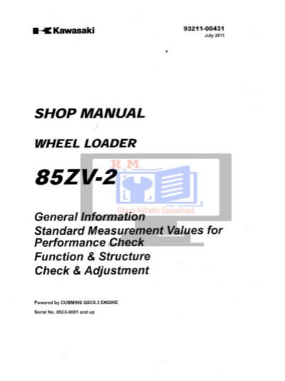 Kawasaki-Wheel-Loader-85ZV-2-Workshop-Manual