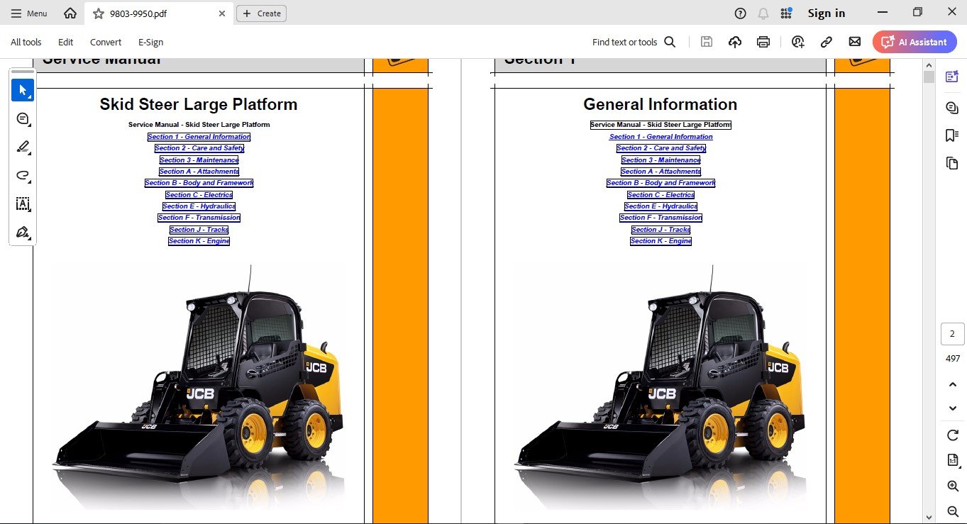 JCB Skid Steer service manual