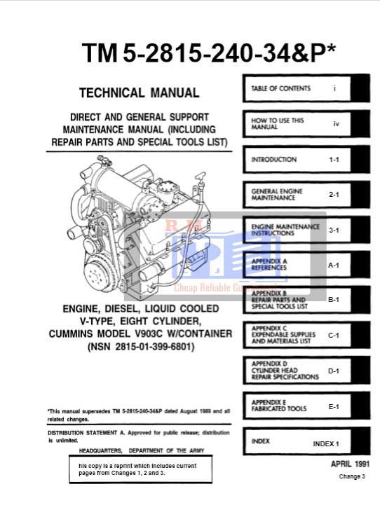 Cummins V903C Diesel Engine Technical Manual 2 Cummins V903C Diesel Engine Technical Manual - Image 2