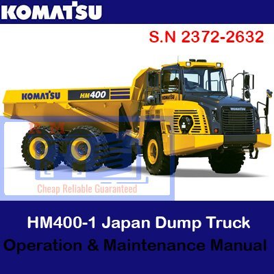 Komatsu HM400-2 Japan Dump Truck Operation and Maintenance Manual