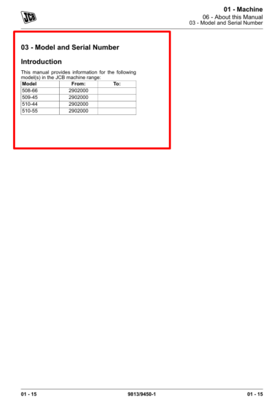 JCB 508-66 Loadall Service Repair Manual - Image 3