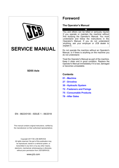 JCB SD55 Axle Service Repair Manual - Image 2