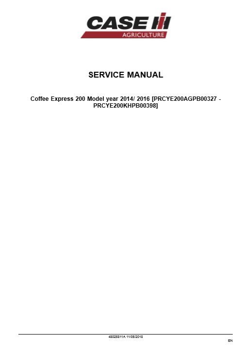 Case Coffee Express 200 Service Repair Manual 3 Case Coffee Express 200 Service Repair Manual - Image 3