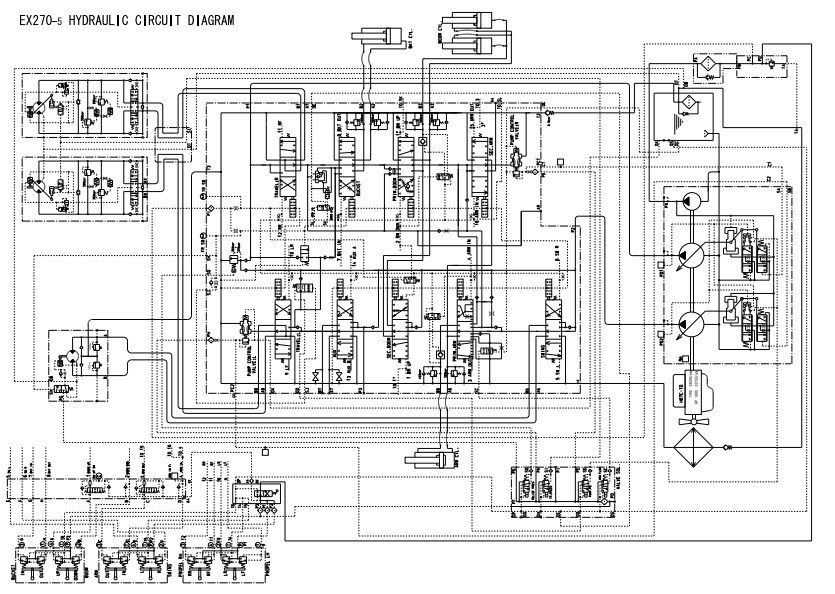Hitachi EX200-5, EX200LC-5, EX220-5, EX220LC-5, EX230LC-5, EX270-5, EX270LC-5 Diagrams 4 Hitachi EX200-5, EX200LC-5, EX220-5, EX220LC-5, EX230LC-5, EX270-5, EX270LC-5 Diagrams - Image 4