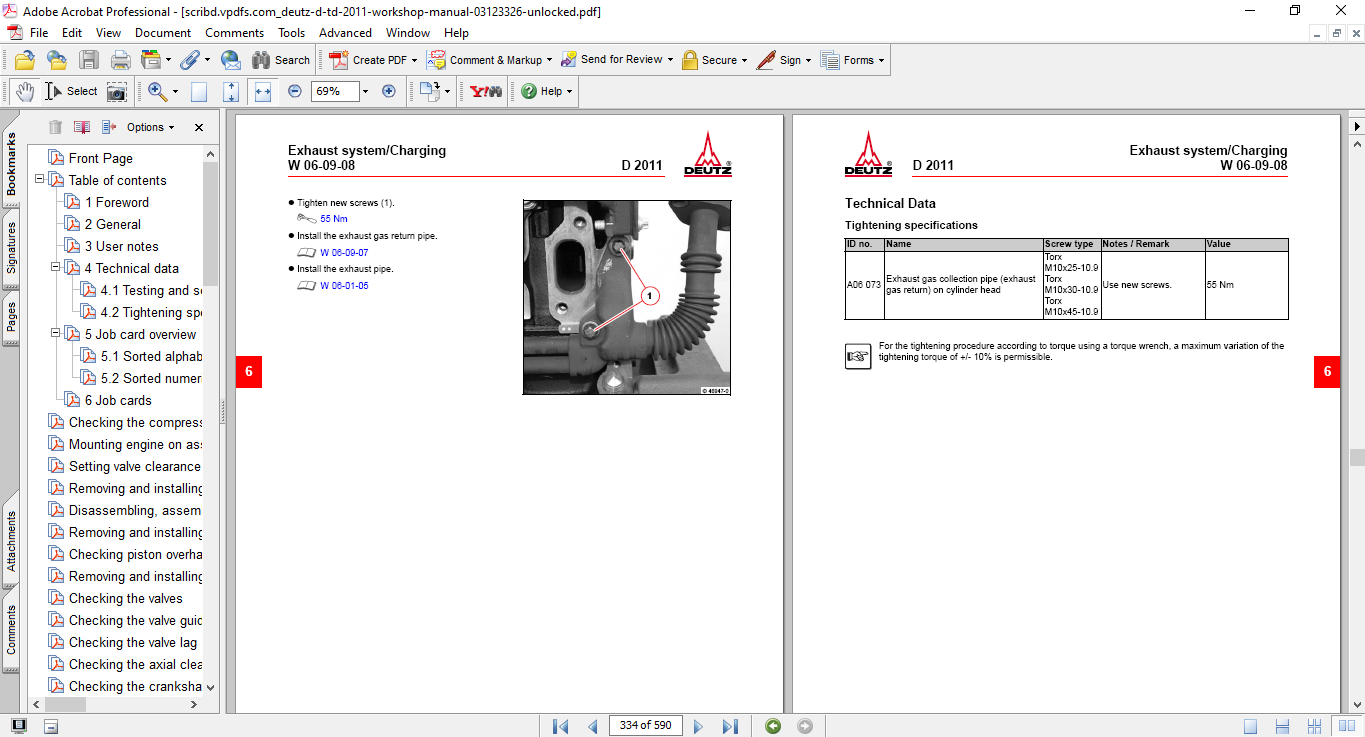 Deutz D2011, DT2011 Engines Workshop Repair Manual 4 Deutz D2011, DT2011 Engines Workshop Repair Manual - Image 4