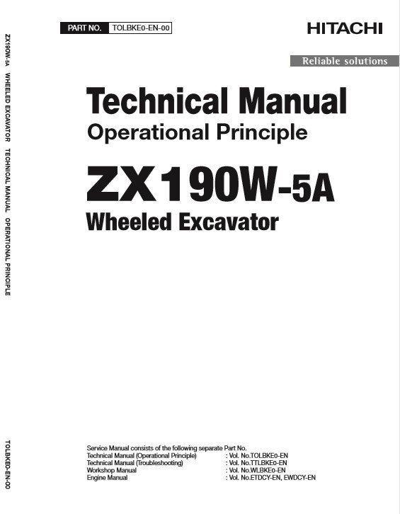 Hitachi ZX190W-5A Technical Manuals 3 Hitachi ZX190W-5A Technical Manuals - Image 3