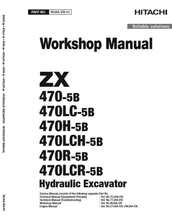 Hitachi ZX470-5B Series Workshop Manual and Diagrams 2 Hitachi ZX470-5B Series Workshop Manual and Diagrams - Image 2