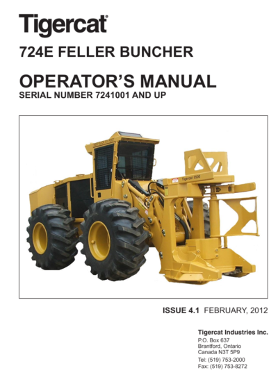 Tigercat 724E Feller Buncher Operator's Manual - Image 2