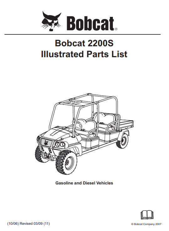 Bobcat 2200S Utility Vehicle Parts Manual 2 bobcat 2200s parts diagram