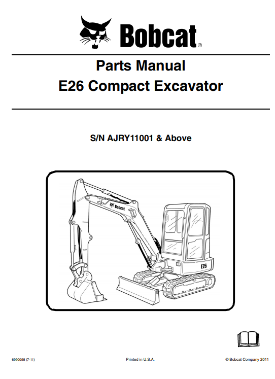 Bobcat E26 Compact Excavator Parts Manual 2 Bobcat E26 Compact Excavator Parts Manual - Image 2