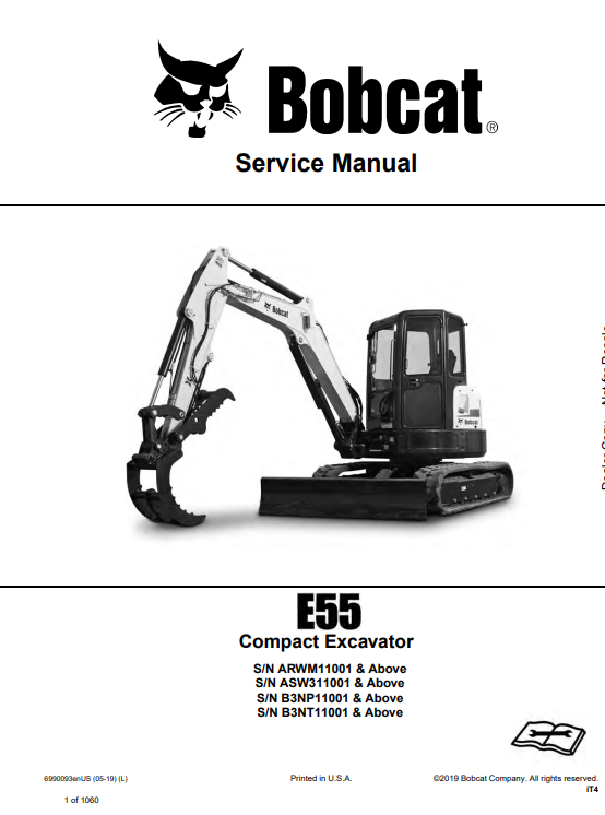 Bobcat E55 Compact Excavator Service Repair Manual 2 bobcat e55 service manual pdf