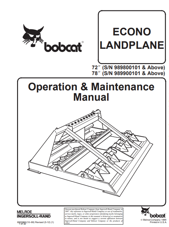 Bobcat Econo Landplane Operation & Maintenance Manual 2 bobcat service manual