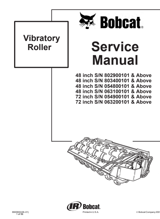 Bobcat Vibratory Roller Service Repair Manual 2 bobcat 48 vibratory roller