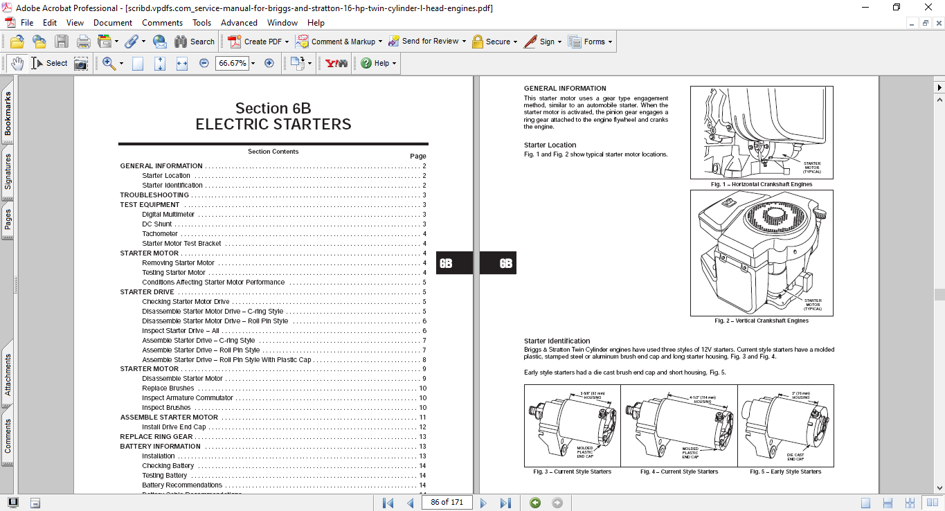 Briggs and Stratton 16 HP Twin Cylinder L Head Engines Service Repair Manual 4 Briggs and Stratton 16 HP Twin Cylinder L Head Engines Service Repair Manual - Image 4