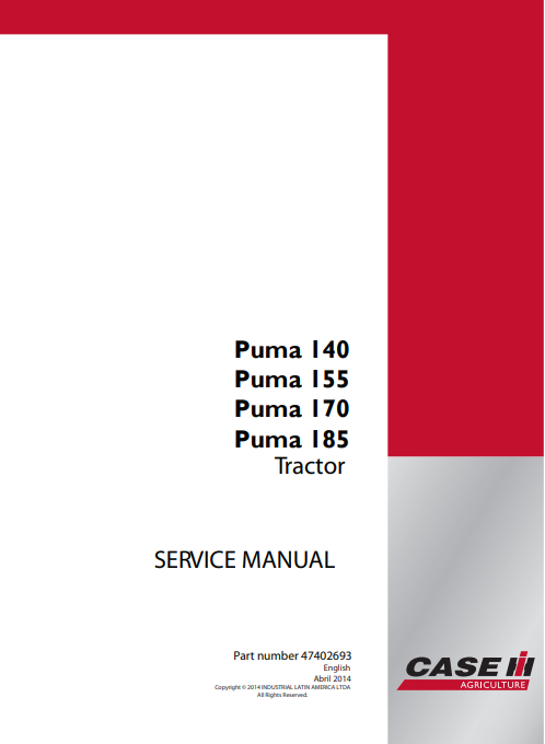 Case Puma 140, Puma 155, Puma 170, Puma 185 Tractor Service Repair Manual 2 case ih puma 170