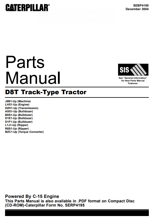 Caterpillar D8T Track-Type Tractor Parts Manual 2 Caterpillar D8T Track-Type Tractor Parts Manual - Image 2