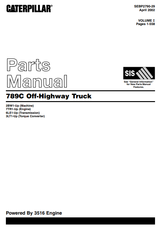 Caterpillar 789C Off-Highway Truck Parts Manual 3 Caterpillar 789C Off-Highway Truck Parts Manual - Image 3