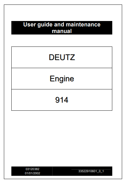 Deutz 914 Engine User guide and maintenance Manual 2 Deutz 914 Engine User guide and maintenance Manual - Image 2