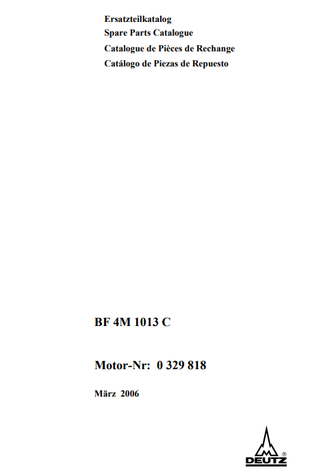 Deutz BF4M1013C Engine Parts Catalog 2 Deutz BF4M1013C Engine Parts Catalog - Image 2