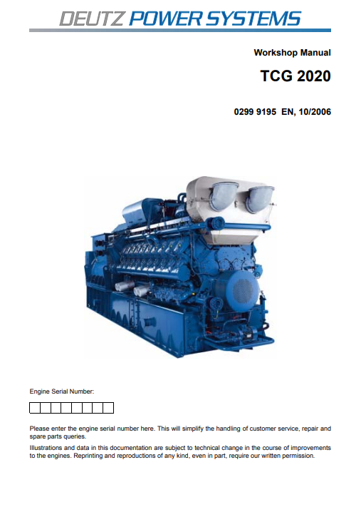 Deutz TCG 2020 v12 Engine Workshop Repair Manual 2 Deutz TCG 2020 v12 Engine Workshop Repair Manual - Image 2