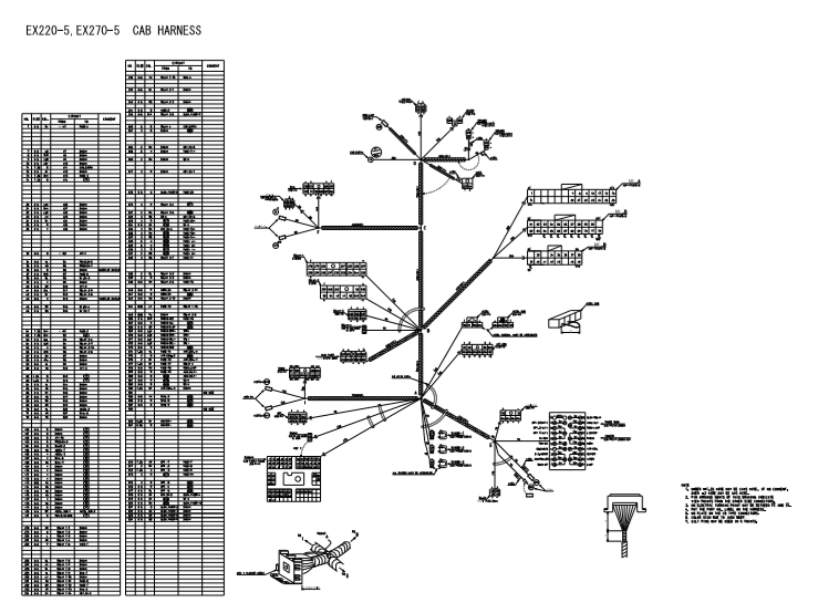 Hitachi EX220-5 & EX270-5 Excavator Electrical Harness Diagrams 3 wiring diagram for hitachi excavator