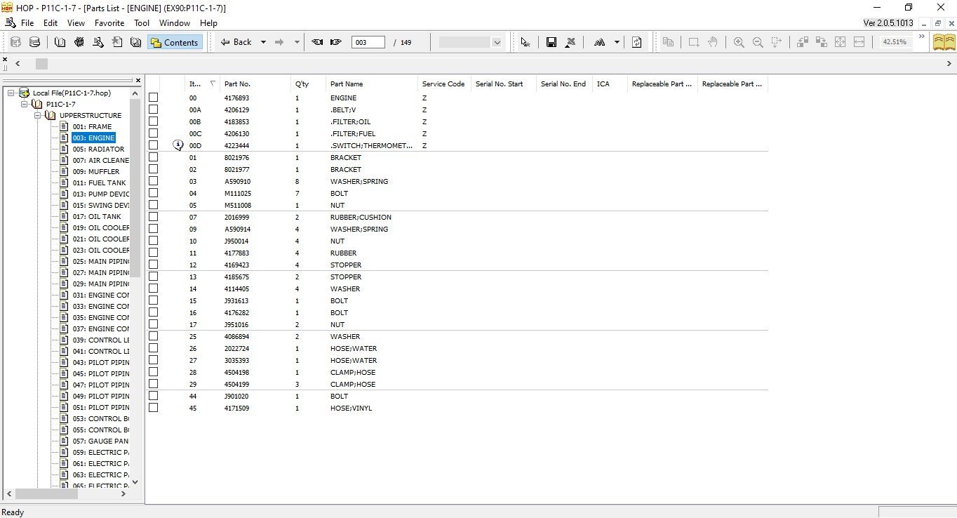 Hitachi EX90-1 Parts Catalogue with Hitachi HOP Viewer 2 hitachi ex90