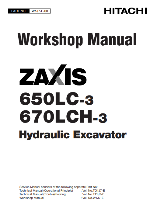 Hitachi Zaxis 650LC-3, 650LCH-3 Workshop Repair Manual 2 hitachi zaxis workshop manual