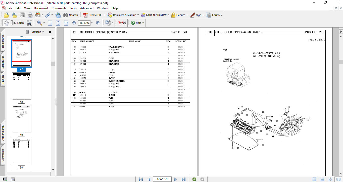 Hitachi ZX50 Excavator Parts Catalog 3 Hitachi ZX50 Excavator Parts Catalog - Image 3