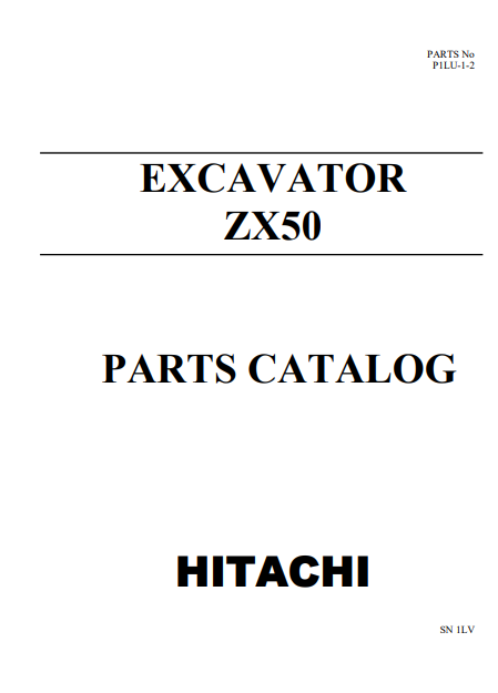 Hitachi ZX50 Excavator Parts Catalog 2 Hitachi ZX50 Excavator Parts Catalog - Image 2