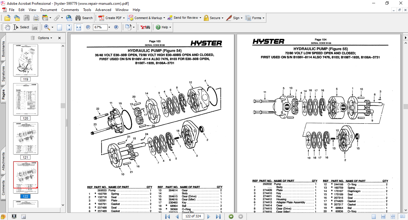 Hyster E30, E40, E50B, E60BS (B108) Forklift Parts Manual 4 Hyster E30, E40, E50B, E60BS (B108) Forklift Parts Manual - Image 4