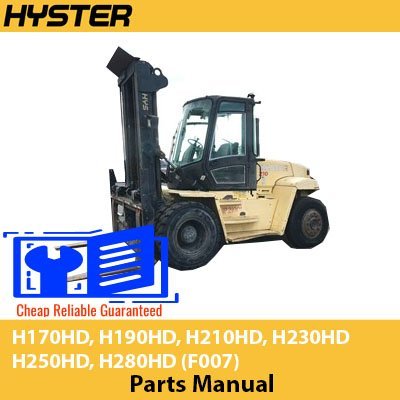 Cart 4 hyster h280hd parts manual