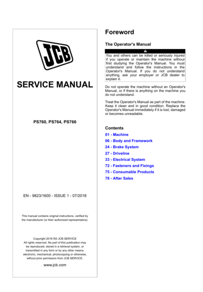 JCB Transmission PS766 Service Repair Manual - Image 2