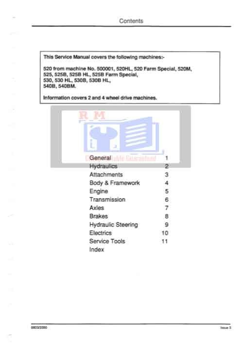 JCB 520 TO 540 Loadall Range Service Repair Manual 2 JCB 520 TO 540 Loadall Range Service Repair Manual - Image 2