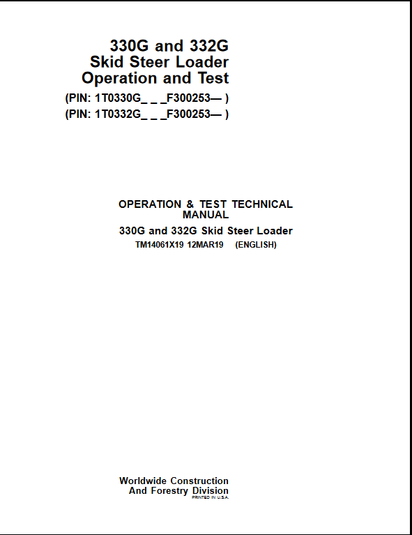 john deere 330g skid steer service manual 2 john deere 330g skid steer service manual - Image 2