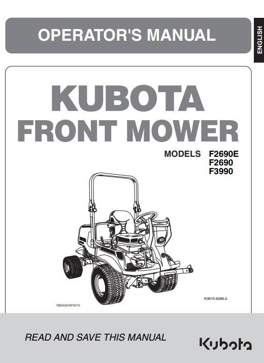 Kubota F2690E, F2690, F3990 Front Mower Operators Manual 4 F3990