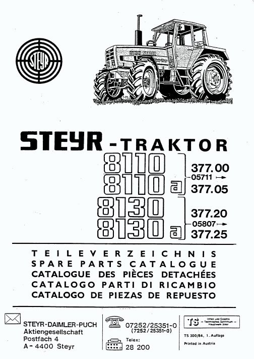 Case Steyer 8110, 8110a, 8130, 8130a Tractors Parts Manual 2 Case Steyer 8110, 8110a, 8130, 8130a Tractors Parts Manual - Image 2