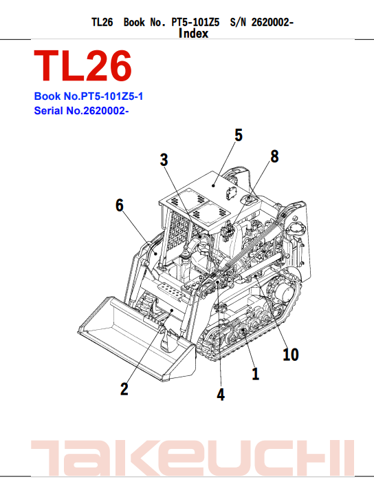 Takeuchi TL26 Crawler Loader Parts Manual 2 takeuchi tl26 parts manual