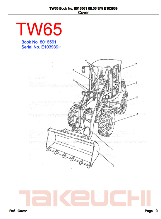 Takeuchi TW65 Wheel Loader Parts Manual 2 takeuchi tw65 manual