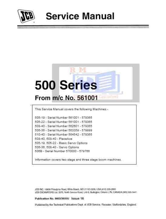 JCB 500 Series Loadall Service Repair Manual 2 JCB 500 Series Loadall Service Repair Manual - Image 2