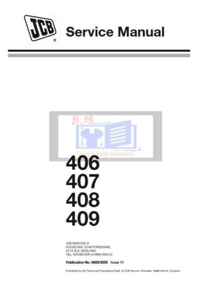 JCB Wheel Loader 406, 407, 408, 409 Service Repair Manual - Image 2