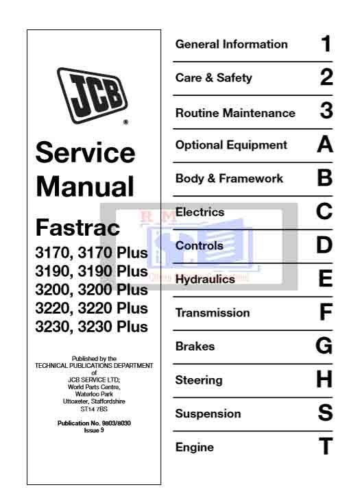 JCB Fastrac 3170 Plus TO 3230 Plus Service Repair Manual 2 JCB Fastrac 3170 Plus TO 3230 Plus Service Repair Manual - Image 2