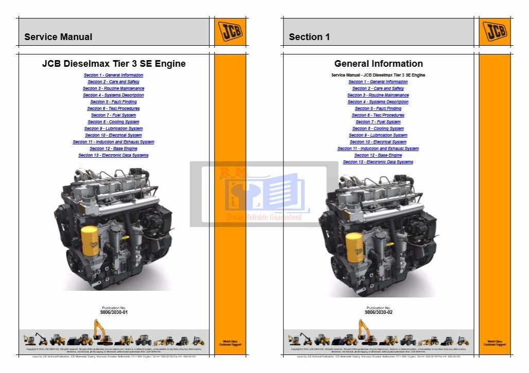 JCB Dieselmax Tier 3 SE Engine Service Repair Manual 2 JCB Dieselmax Tier 3 SE Engine Service Repair Manual - Image 2