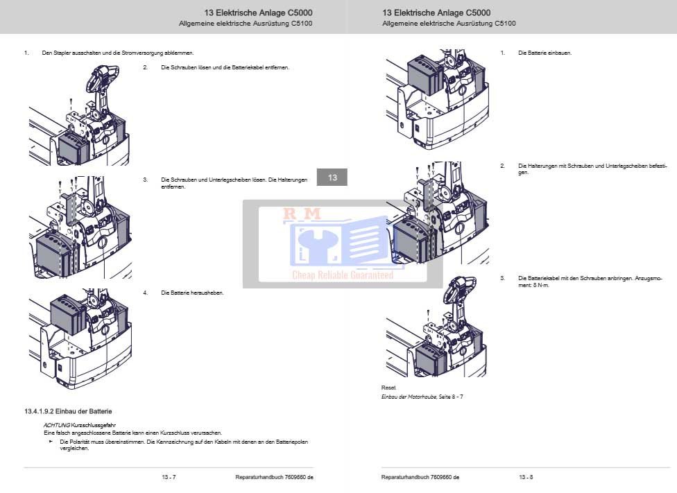 CESAB Forklift P113 S110 S110S Workshop Service Manual 4 CESAB Forklift P113 S110 S110S Workshop Service Manual - Image 4