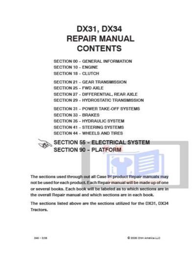Case IH DX31, DX34 Tractors Electrical System - Image 3