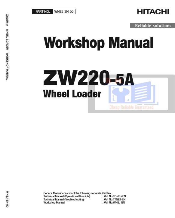 Hitachi ZW220-5A Wheel Loader Workshop Manual and Diagrams 2 Hitachi ZW220-5A Wheel Loader Workshop Manual and Diagrams - Image 2