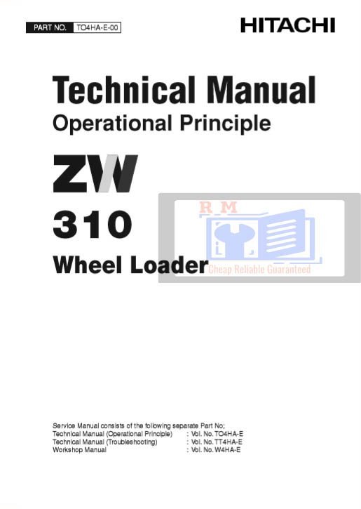 Hitachi ZW310 Wheel Loader Technical Manuals and Diagrams 3 Hitachi ZW310 Wheel Loader Technical Manuals and Diagrams - Image 3