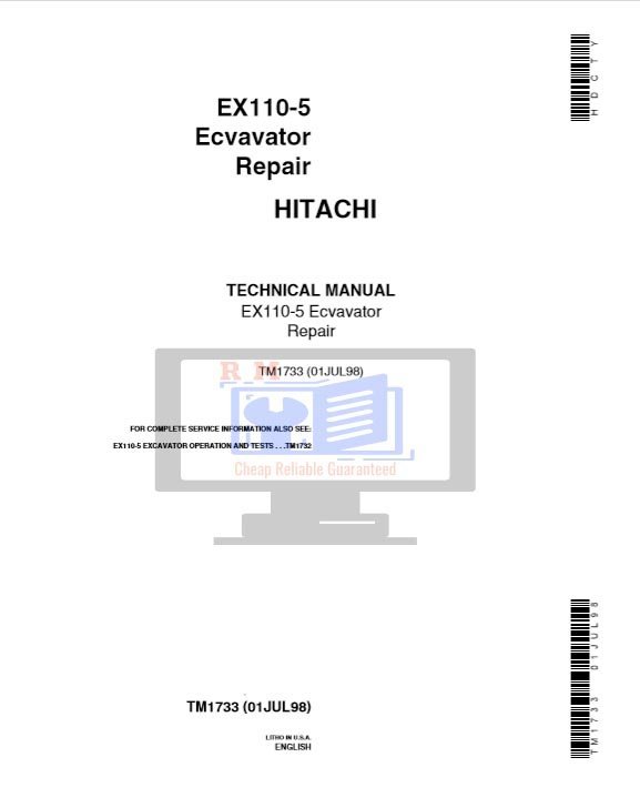 Hitachi EX110-5 Excavator Technical Repair Manual 2 Hitachi EX110-5 Excavator Technical Repair Manual - Image 2