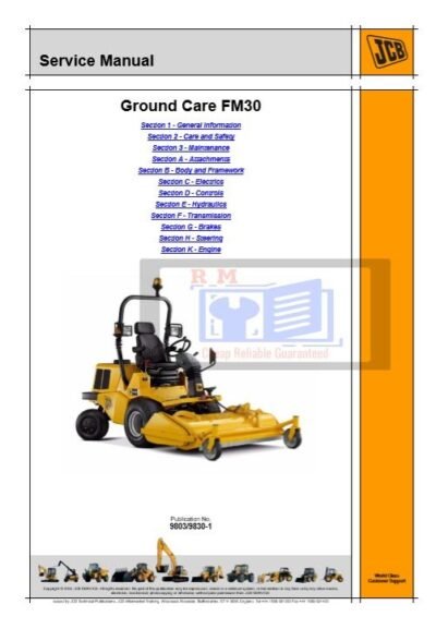JCB FM30 Ground Care Service Repair Manual - Image 3